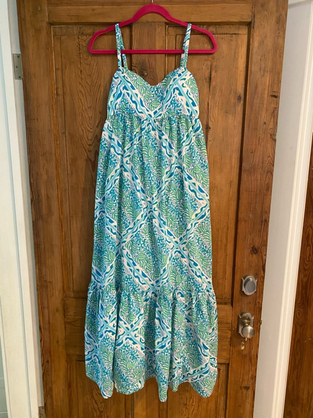 Lilly Pulitzer Heidi Cotton
Maxi Dress Prism Blue Good Greef
Size 8